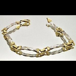 Ladies 14kt White & Yellow Gold Cable Bracelet